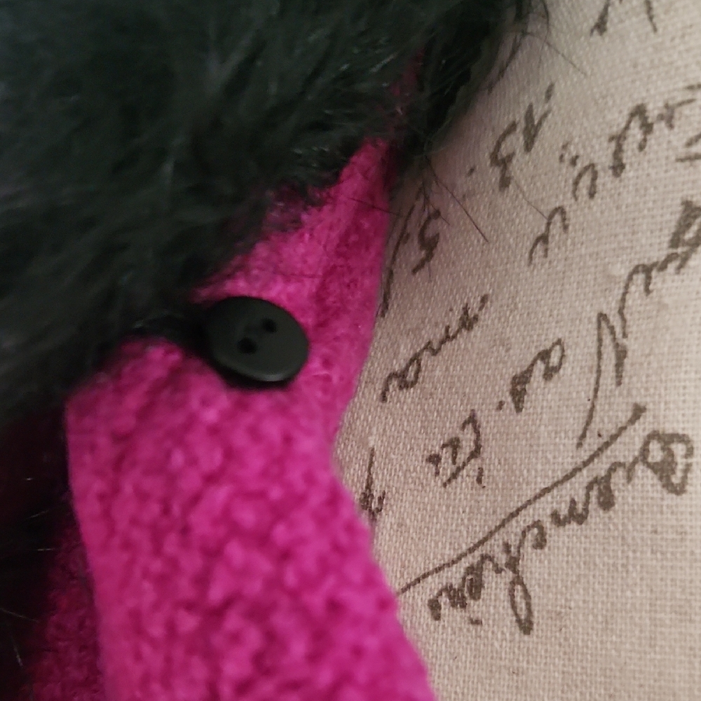 Bagatelle Fuchsia Double-Breasted Pea Coat with Removeable Black Faux Fur Collar - Picture 5 of 13